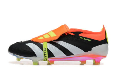 Men's Adidas Predator Elite Foldover Tongue FG Firm Ground Low-Tops Football Boots - White/Black/Red