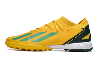 Men's Adidas X Crazyfast.3 TF Artificial Turf Low-Tops Football Shoes - Yellow/Blue/White