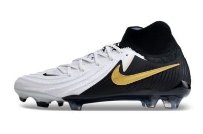 Men's Nike Phantom Luna Elite NU FG Firm Ground High-Tops Football Boots - White/Black/Gold