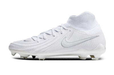 Men's Nike Phantom Luna Elite NU FG Firm Ground High-Tops Football Boots - White/Silver