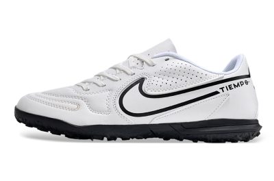 Men's Nike Tiempo Legend 9 Club TF Artificial Turf Low-Tops Football Shoes - White/Black