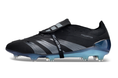 Men's Adidas Predator Elite Foldover Tongue FG Firm Ground Low-Tops Football Boots - Black/Silver/Jade