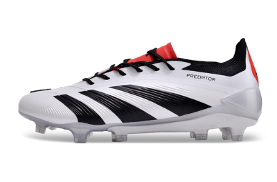 Men's Adidas Predator Accuracy 2024 FG Firm Ground Low-Tops Football Boots - White/Black/Red