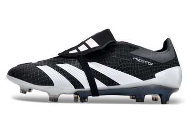 Men's Adidas Predator Elite Foldover Tongue FG Firm Ground Low-Tops Football Boots - Black/White