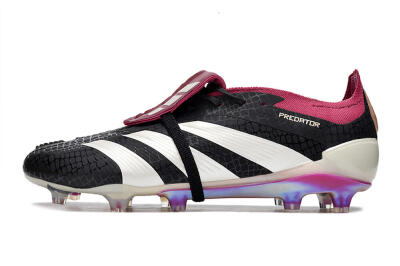 Men's Adidas Predator Accuracy+ FG Firm Ground Low-Tops Football Boots - Black/White/Purple