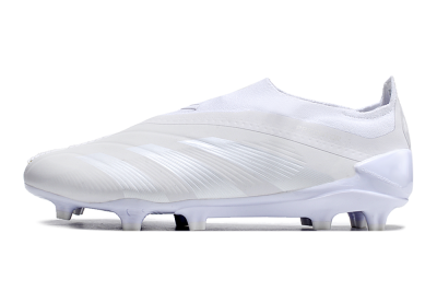 Men's Adidas Predator Accuracy+ FG Firm Ground Low-Tops Football Boots - White/White