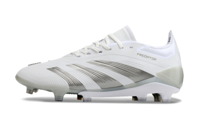 Men's Adidas Predator Accuracy.1 FG Firm Ground Low-Tops Football Boots - White/Silver/Grey
