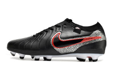 Men's Nike Tiempo Legend 10 Elite FG Firm Ground Low-Tops Football Boots - Black/Red/White