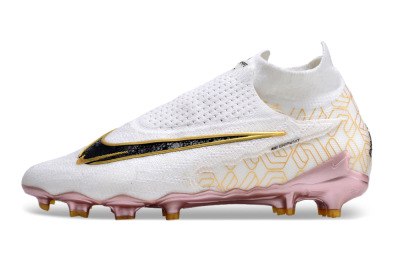 Men's Nike Phantom GX Elite DF Link United Golden Pack FG Firm Ground High-Tops Football Boots - White/Metallic Gold/Black
