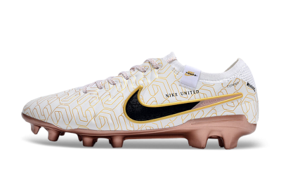 Men's Nike Tiempo Legend 10 Elite FG Firm Ground Low-Tops Football Boots - White/Gold/Black