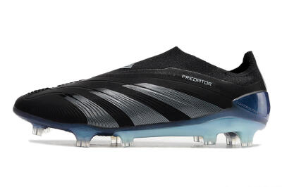 Men's Adidas Predator 24 Elite LL FG Firm Ground Low-Tops Football Boots - Black/Silver/Jade