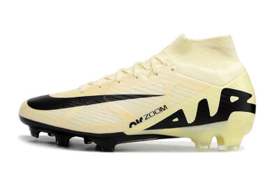 Men's Nike Air Zoom Mercurial Superfly 9 Elite FG Firm Ground High-Tops Football Boots - Beige/Black