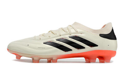 Men's Adidas Copa Pure 2+ FG Firm Ground Low-Tops Football Boots - Beige/Black/Red