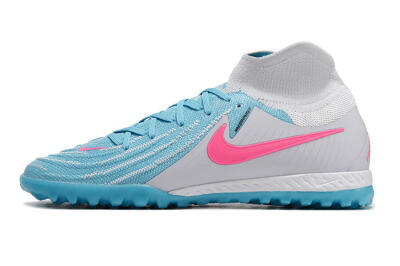 Men's Nike Phantom Luna Elite NU TF Artificial Turf High-Tops Football Shoes - Blue/White/Pink