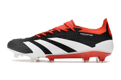 Men's Adidas Predator Accuracy+ FG Firm Ground Low-Tops Football Boots - Black/White/Red