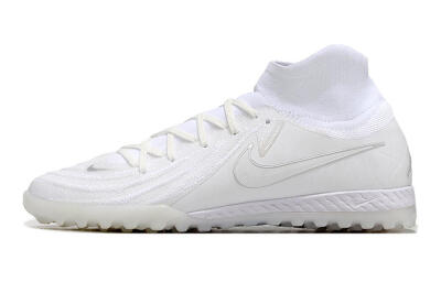 Men's Nike Phantom Luna Elite NU TF Artificial Turf High-Tops Football Shoes - White/Black