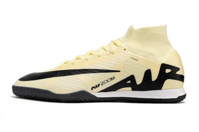 Men's Nike Air Zoom Mercurial Superfly 9 Elite IC Indoor & Futsal High-Tops Football Shoes - Beige/Black/White