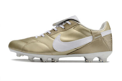 Men's Nike The Premier 3 FG Firm Ground Low-Tops Football Boots - Gold/White