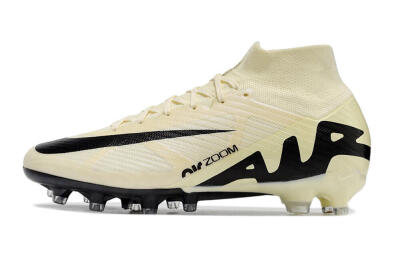 Men's Nike Air Zoom Mercurial Superfly 9 Elite AG Artificial Grass High-Tops Football Boots - Beige/Black/White