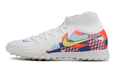 Unisex Nike Phantom Luna Elite NU TF Artificial Turf High-Tops Football Shoes - White/Red/Yellow/Blue
