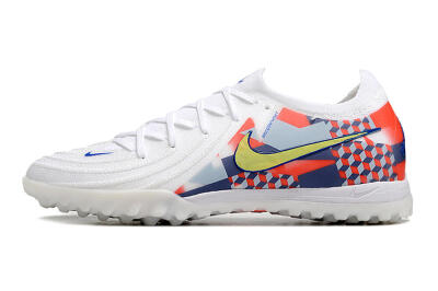 Unisex Nike Phantom Luna Elite NU TF Artificial Turf Low-Tops Football Shoes - White/Red/Yellow/Blue