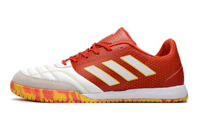 Men's Adidas Top Sala IC Indoor & Futsal Low-Tops Football Shoes - White/Red/Yellow