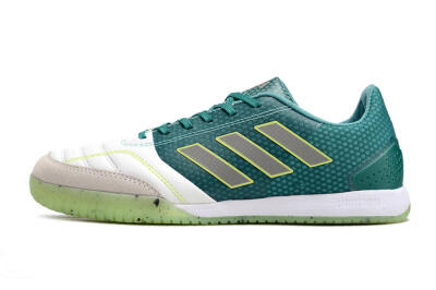 Men's Adidas Top Sala IC Indoor & Futsal Low-Tops Football Shoes - White/Green/Yellow