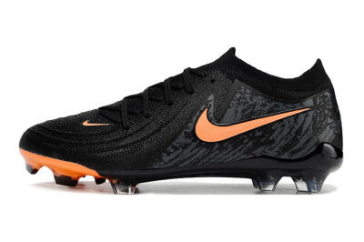 Men's Nike Phantom Luna Elite FG Firm Ground Low-Tops Football Boots - Black/Orange/Grey