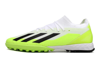 Men's Adidas X Crazyfast.3 TF Artificial Turf Low-Tops Football Shoes - White/Black/Yellow