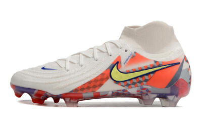 Men's Nike Phantom Luna Elite NU FG Firm Ground High-Tops Football Boots - White/Red/Yellow/Blue