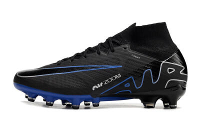 Unisex Nike Air Zoom Mercurial Superfly 9 Elite AG Artificial Grass High-Tops Football Boots - Black/Blue/White