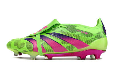 Men's Adidas Predator Elite Foldover Tongue FG Firm Ground Low-Tops Football Boots - Green/Pink/Purple/Yellow