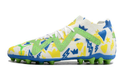 Men's Puma Future Ultimate FG Multi Ground Low-Tops Football Boots - White/Yellow/Blue