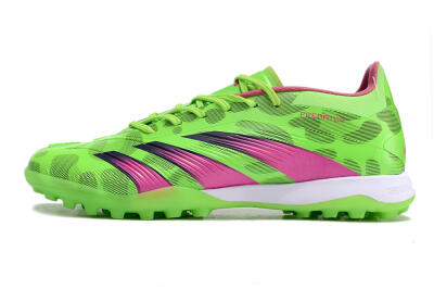 Men's Adidas Predator Elite TF Artificial Turf Low-Tops Football Shoes - Green/Purple/Pink