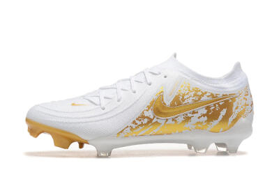 Men's Nike Phantom Luna Elite NU FG Firm Ground Low-Tops Football Boots - White/Gold