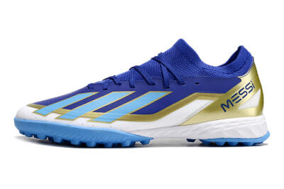 Men's Adidas X Crazyfast.3 Messi TF Artificial Turf Low-Tops Football Shoes - Blue/White/Gold