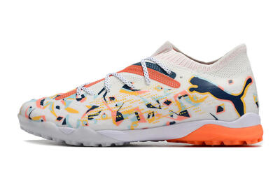 Men's Puma Future Ultimate TF Artificial Turf Low-Tops Football Shoes - White/Yellow/Black