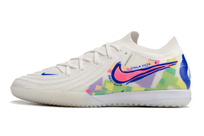 Men's Nike Phantom GX 2 Elite IC Indoor & Futsal Low-Tops Football Shoes - White/Blue/Pink/Yellow