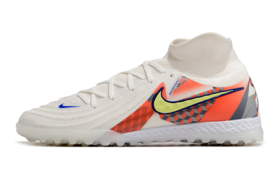 Men's Nike Phantom Luna Elite NU TF Artificial Turf High-Tops Football Shoes - White/Yellow/Blue/Orange