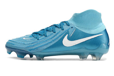 Men's Nike Phantom Luna Elite NU FG Firm Ground High-Tops Football Boots - Light Blue/White