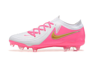 Men's Nike Phantom Luna Elite NU FG Firm Ground Low-Tops Football Boots - White/Pink/Gold