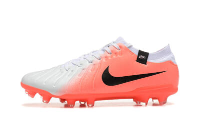 Men's Nike Tiempo Legend 10 Elite FG Firm Ground Low-Tops Football Boots - White/Pink/Black