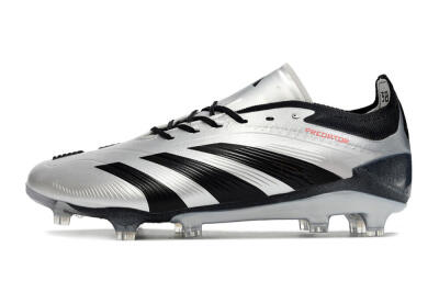 Men's Adidas Predator Accuracy Elite FG Firm Ground Low-Tops Football Boots - Silver/Black