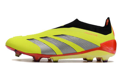 Unisex Adidas Predator Accuracy+ Laceless FG Firm Ground Low-Tops Football Boots - Yellow/Black/Grey