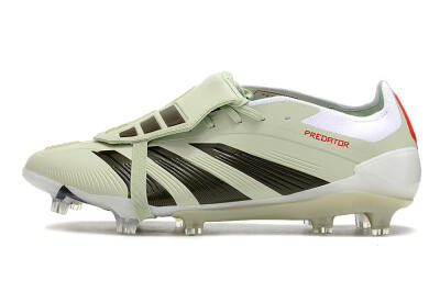 Men's Adidas Predator Elite Foldover Tongue FG Firm Ground Low-Tops Football Boots - Beige/Black/White