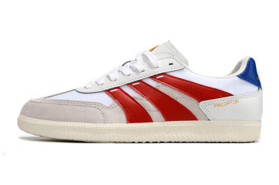 Men's Adidas Predator 24 League IC Indoor & Futsal Low-Tops Football Shoes - Grey/White/Red/Blue