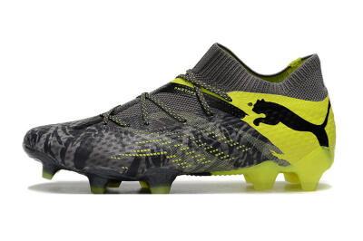 Men's Puma Future 7 Ultimate FG Firm Ground Low-Tops Football Boots - Grey/Yellow/Black