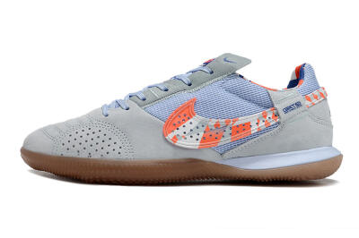 Men's Nike Street Gato IC Indoor & Futsal Low-Tops Football Shoes - Grey/Blue/Red/White