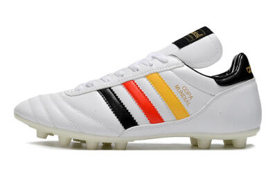 Men's Adidas Copa Mundial FG Firm Ground Low-Tops Football Boots - White/Black/Red/Yellow