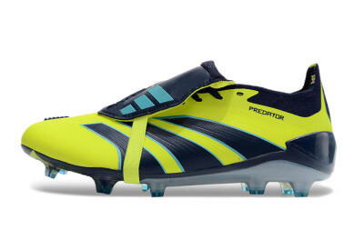 Unisex Adidas Predator Elite Foldover Tongue FG Firm Ground Low-Tops Football Boots - Yellow/Blue/Jade